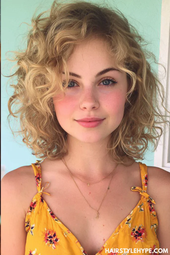  Side-Parted Curly Kitty Cut