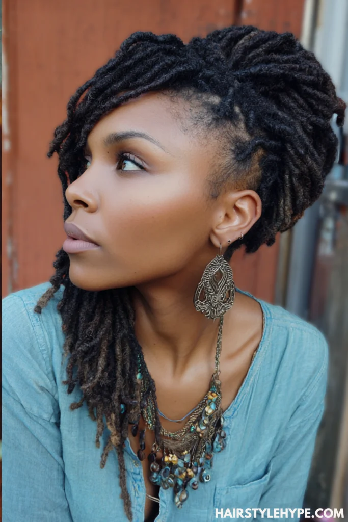 Side-Swept Locs