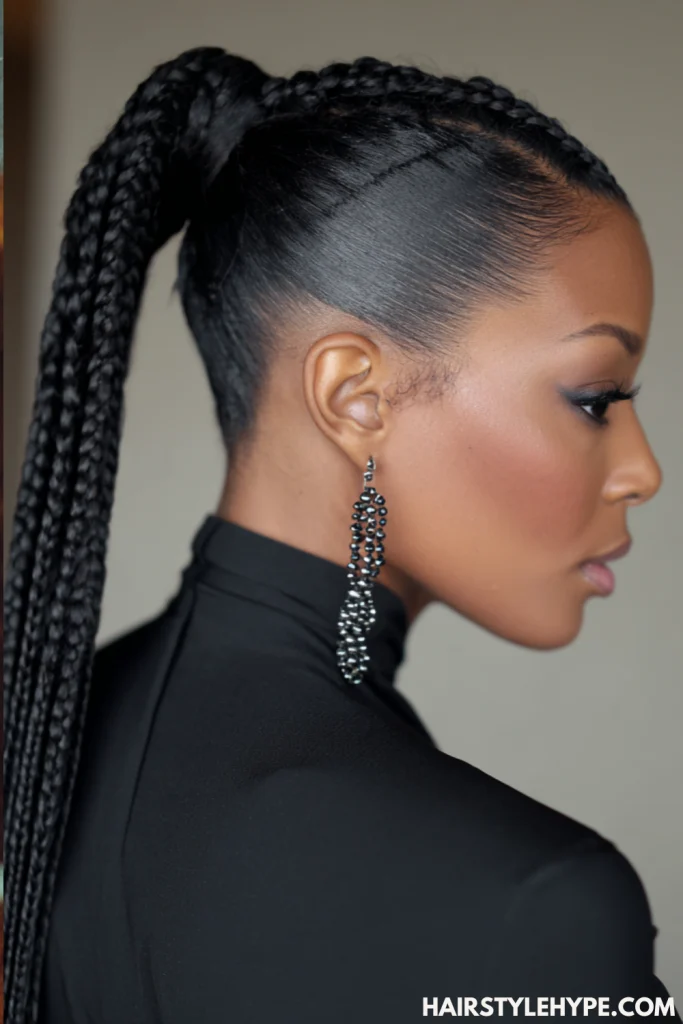 Sleek High Braided Ponytail