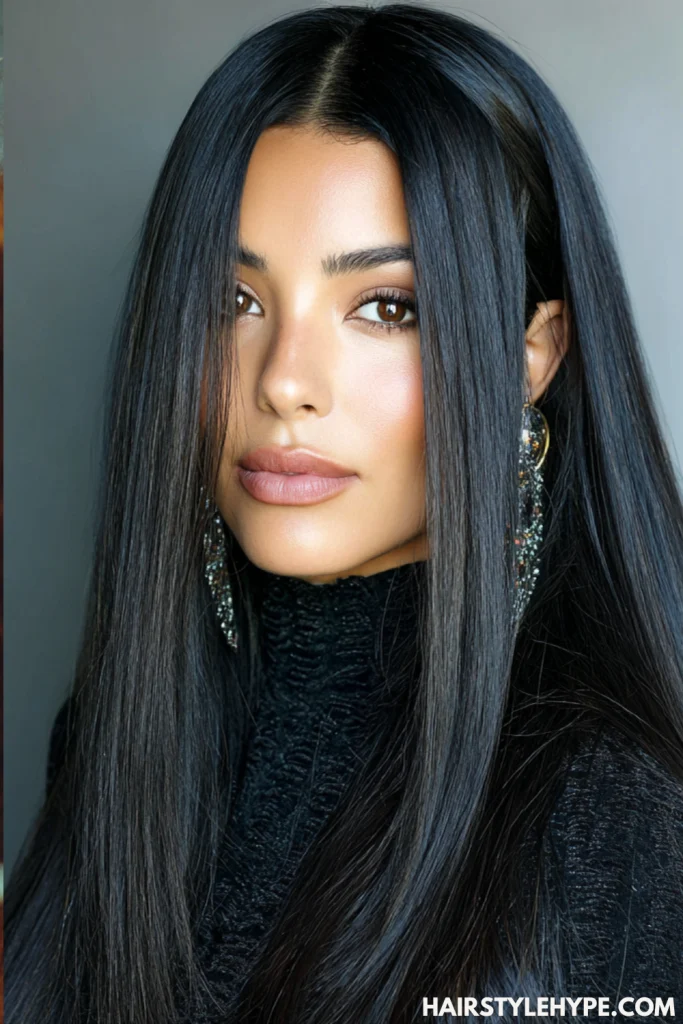 Sleek Middle Part