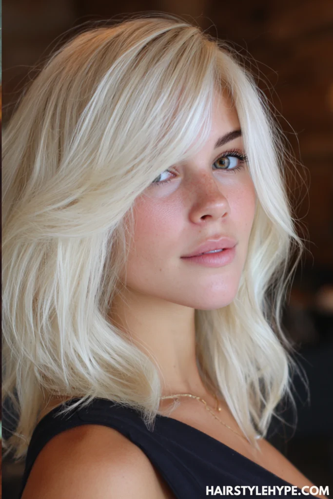  Sleek Straight Blonde Kitty Cut