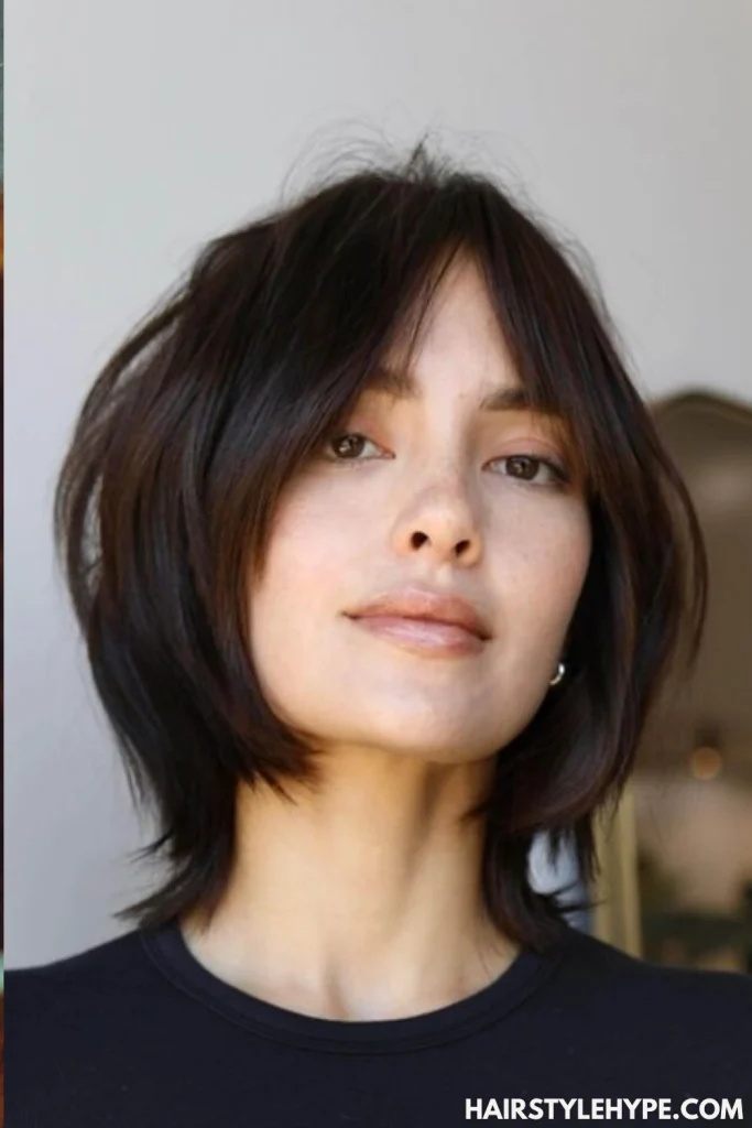  Wavy Kitty Cut with Bangs