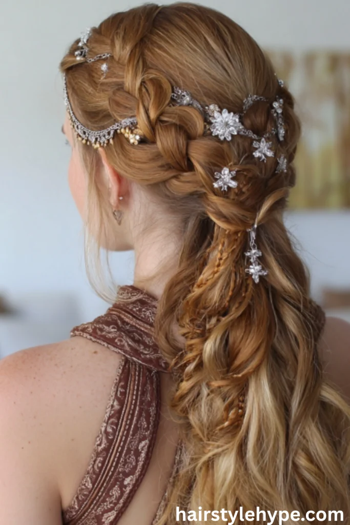 Boho-Inspired Braided Ponytail