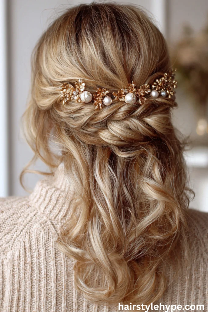 Half-Updo with Mini Ornaments