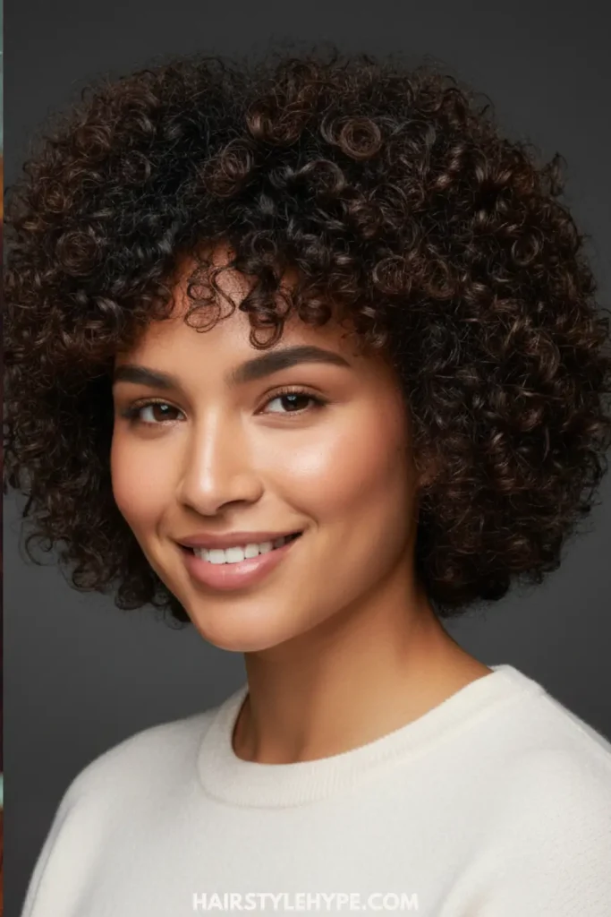 Short Curly Wolf Cut With Defined Ringlets for a Bouncy, Textured Finish