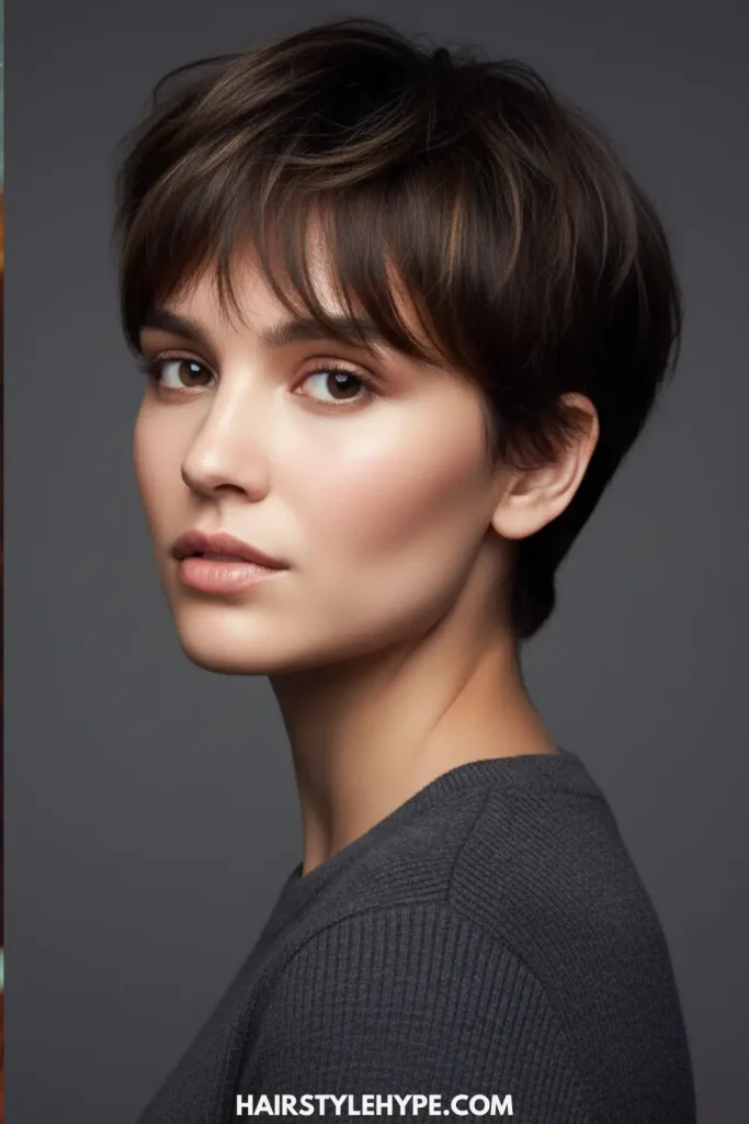 Short Wolf Cut With Side-Swept Bangs for a Softer Everyday Style