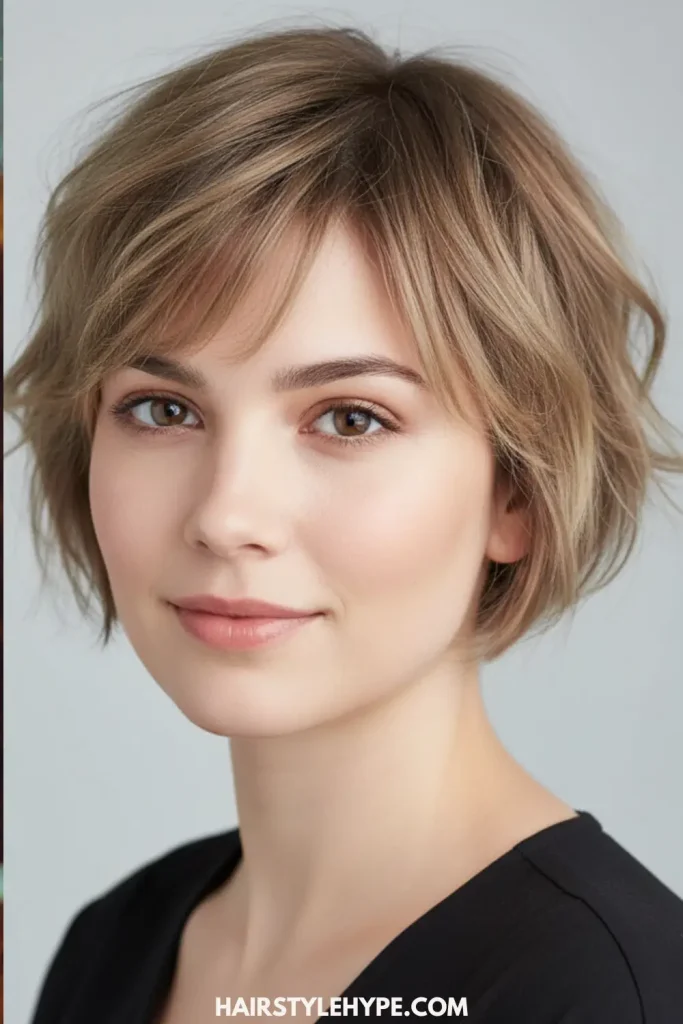 Short Wolf Cut With Soft Shag Layers for Retro-Inspired Softness