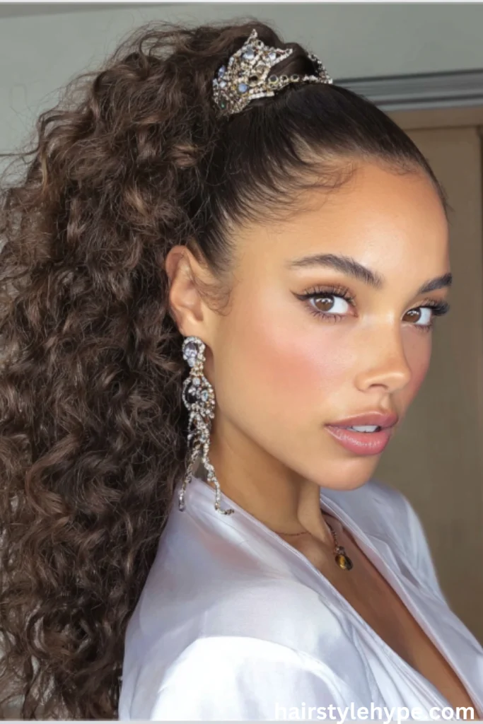 Twisted Braided Crown with Glitter Gel