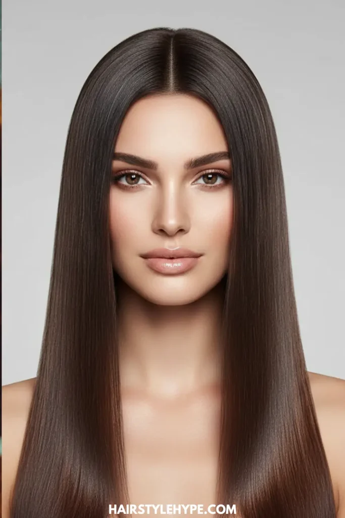 Brown Sugar Straight Hair with Glass Shine