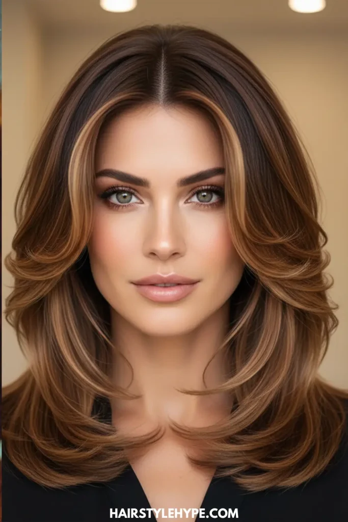 Brown Sugar on Layered Medium-Length Hair